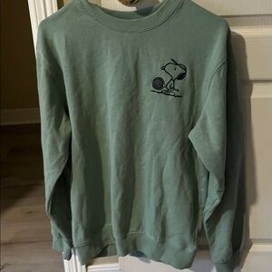Peanuts Snoopy Men's Crewneck Sweater in Green